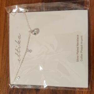 Ettika Dripping Crystals Drop Necklace in Silver, NWT